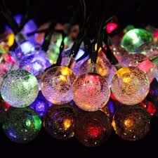 solar string lights crystal ball