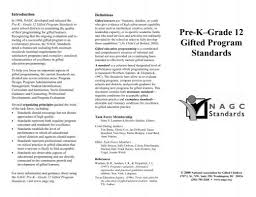 pre k grade 12 gifted program standards