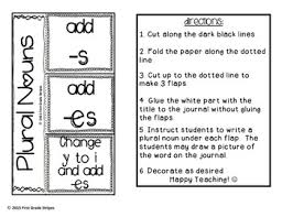 Plural Nouns Graphic Organizers Anchor Chart Signs Flip Book Foldables