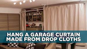 garage curtain made from drop cloths
