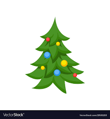 decorated christmas tree cartoon