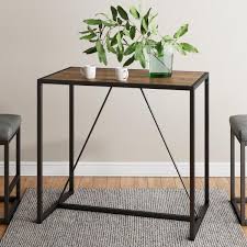 Mix & match accent chairs & accent tables for any space! Nathan James Nelson Rustic Oak Wood Black Metal Counter Pub Modern Industrial Small Spaces Dining Table For 2 42102 The Home Depot