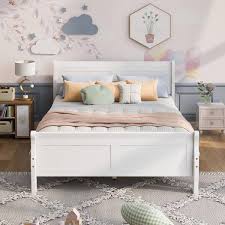 White Queen Solid Wood Sleigh Bed