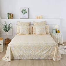 4pcs Luxury Gold Paisley Bed Sheets Set
