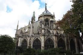 Notre Dame Paris France Garden Stock