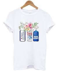 Flower Michelob Ultra Coors Light Bud Light Beer T Shirt