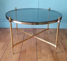 English Round Brass Coffee Table 1960s