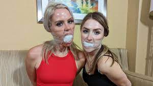 Mouth Stuffed Girls Gagged With Clear Tape | GagTheGirl
