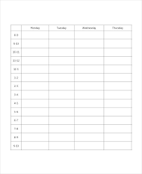 Blank School Schedule Template Daily Planner