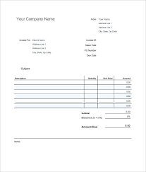 Editable Blank Invoice Estimate Template In Printable Format