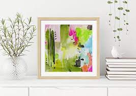 Lime Green Watercolor Painting Abstract