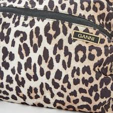 ganni women s duffle recycled bag leopard