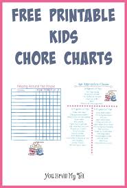 Free Printable Kids Chore Charts You Brew My Tea