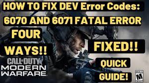 Go to your games and apps, then select cod and press the menu. Dev Error 6070 6071 Call Of Duty Modern Warfare Fixed Workarounds To Fix Dev Errors Youtube