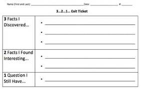 Buying the ticket online 4. 3 2 1 Exit Ticket Exit Tickets Formative Assessment Lesson