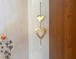 Gold Heart Wall Hanging Heart Art Wall