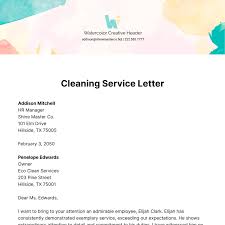 free cleaning services letter templates