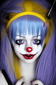 cute tiny beautiful evil clown woman