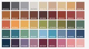 Colour Chart For Choosing A Colour To