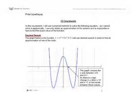 Numerical Methods Coursework   A Level Maths   Marked by Teachers com