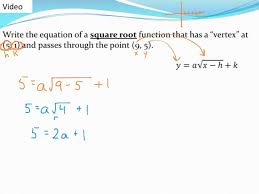 Square Root Function Given Two Points