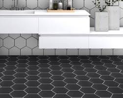 Black Hexagon Wall And Floor Tile Hex