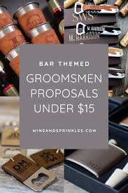 bar themed groomsman proposals under