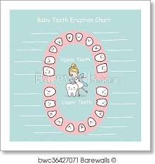 Baby Tooth Chart Eruption Record Art Print Poster