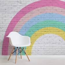 rainbow wallpaper l stick murals