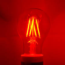 Red Led Light Bulb A19 3 Watt E26 Base Clear Glass Lights Up Red Modvera Lighting