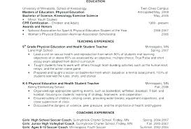 Physical Education Resumes Examples Of Education Resumes With