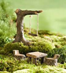 Miniature Fairy Garden Swing And Picnic