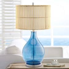 Bamboo Bay Blue Glass Table Lamp
