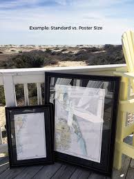 Framed Nautical Maps Framed Nautical Map 11539 New River Inlet To Cape Fear