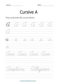 cursive writing worksheet