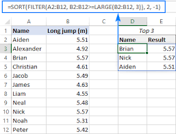 excel formula to find top 3 5 10