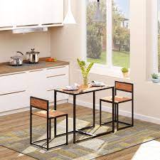 industrial 3pc dining table 2 chair set