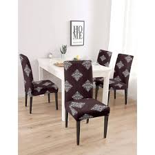 brown damask polyester chair cover set