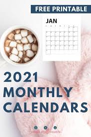Preview and download free templates for printable monthly calendar 2021, 12 months calendar on each page ( 12 pages calendar, us letter paper, horizontal/vertical), including us federal holidays 2021 and week numbers, some templates are designed with space for notes or events. Free Printable 2021 Monthly Calendars Sunday Monday Starts