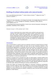 Pdf Grafting Of Methyl Methacrylate Onto Natural Keratin