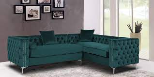 tidafors velvet corner sofa in green