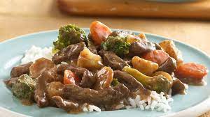 Slow Cooker Teriyaki Beef And Vegetables Recipe From Betty Crocker gambar png