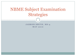 Nbme Subject Examination Strategies