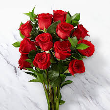 red roses bouquet 10 stems dough