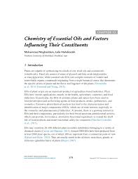 Pdf Chemistry Of Essential Oils And Factors Influencing