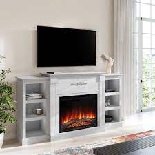 Fireplace Tv Stand Wood Storage Media