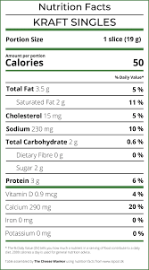 kraft singles official nutrition facts
