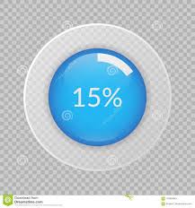 15 Percent Pie Chart On Transparent Background Percentage
