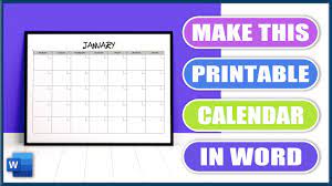 make this printable calendar in word