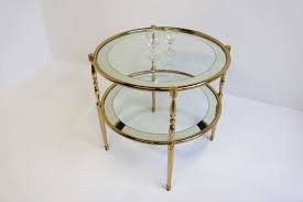 Round Brass Side Table With Glass